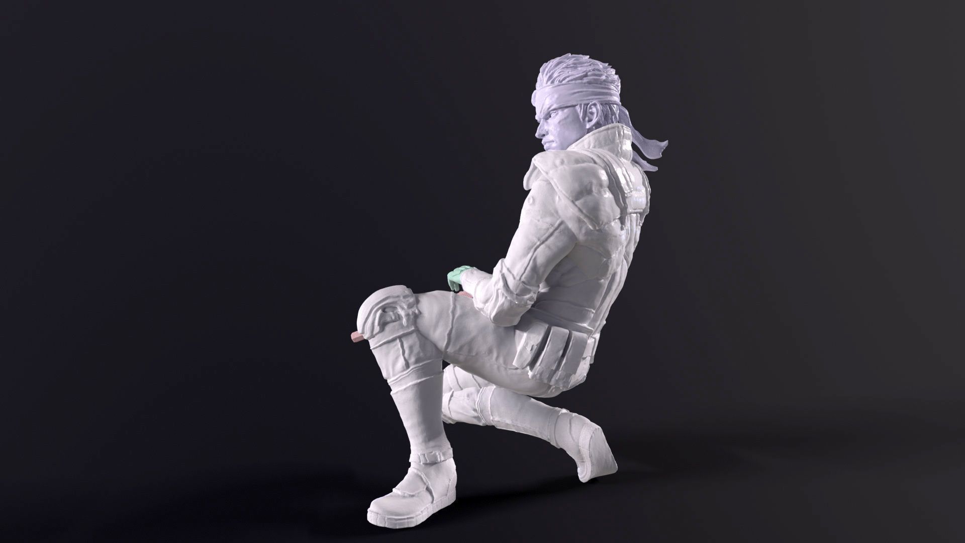 Solid Snake Printable fan art from MGS 3D print model_4