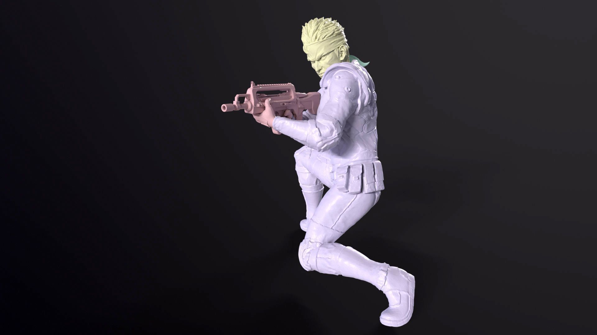 Solid Snake Printable fan art from MGS 3D print model_6