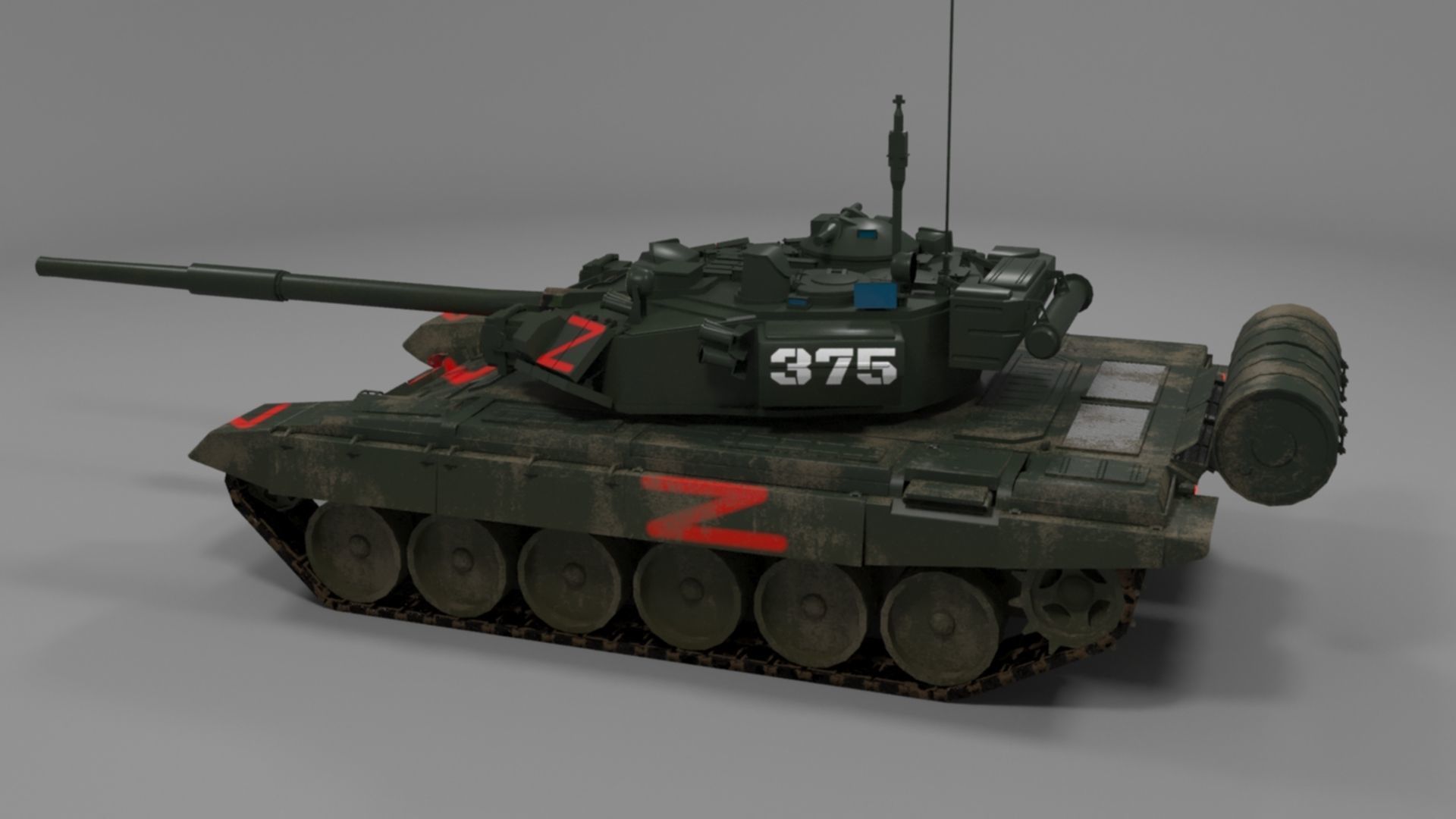 Weathered Wagner PMC T90A Tank Low-poly 3D model_10