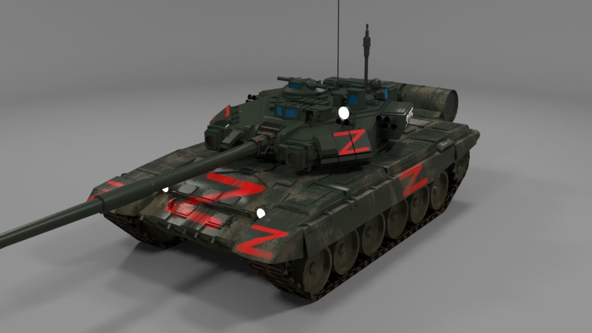 Weathered Wagner PMC T90A Tank Low-poly 3D model_25