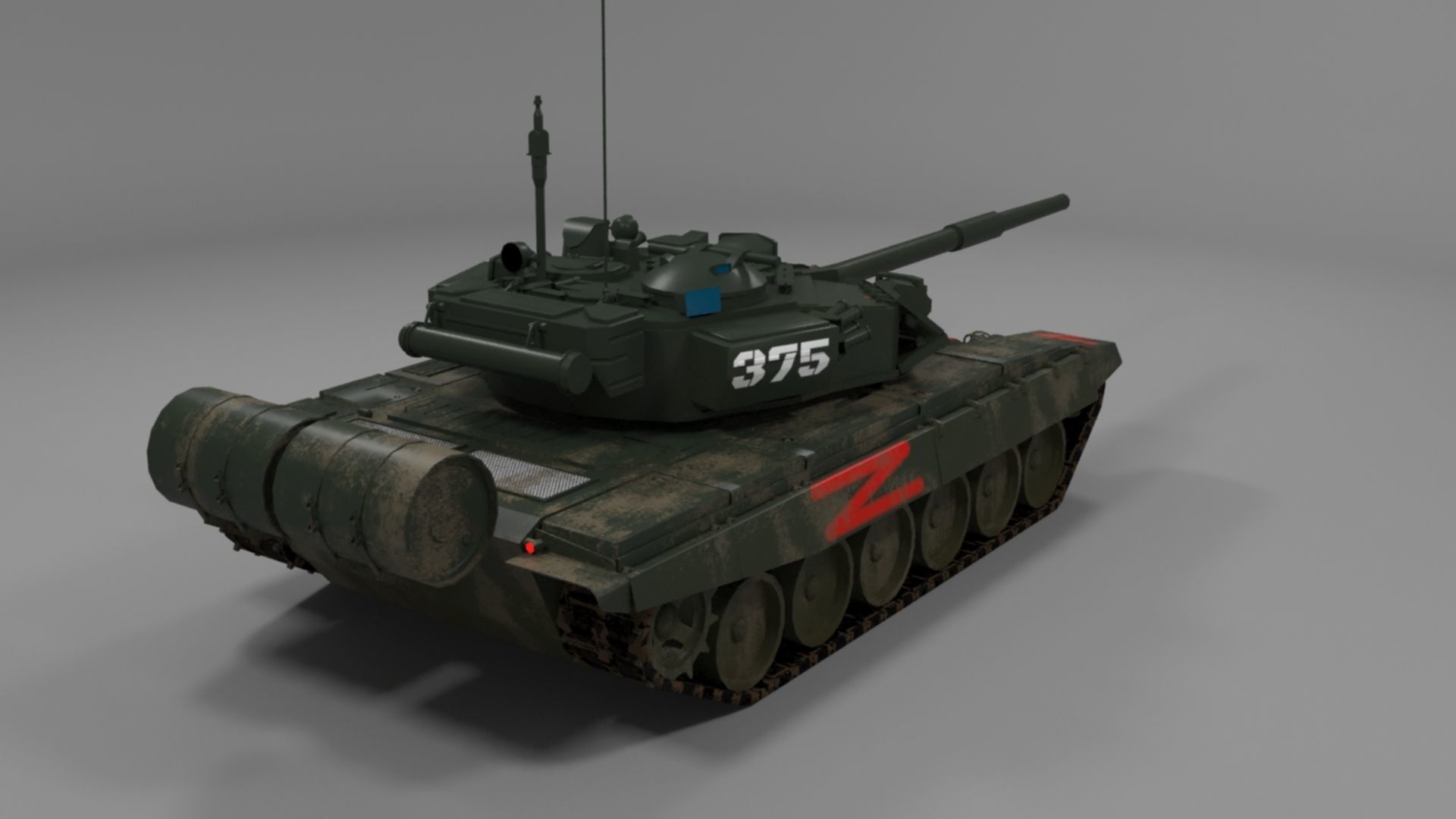 Weathered Wagner PMC T90A Tank Low-poly 3D model_15