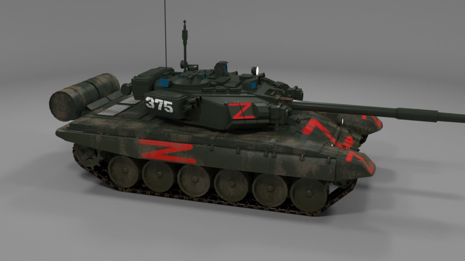 Weathered Wagner PMC T90A Tank Low-poly 3D model_29