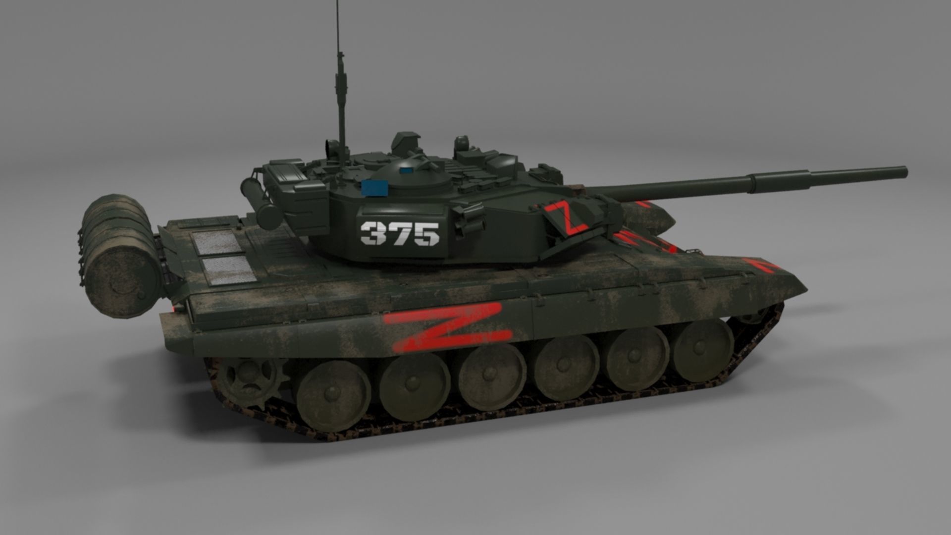 Weathered Wagner PMC T90A Tank Low-poly 3D model_19