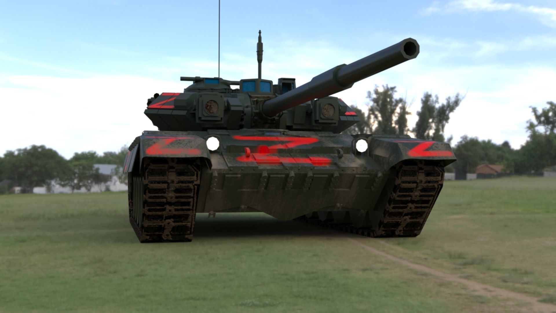 Weathered Wagner PMC T90A Tank Low-poly 3D model_3