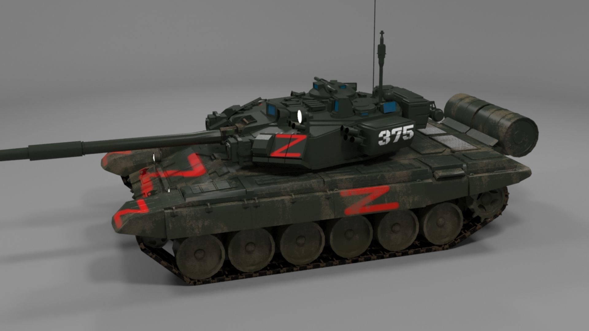 Weathered Wagner PMC T90A Tank Low-poly 3D model_24