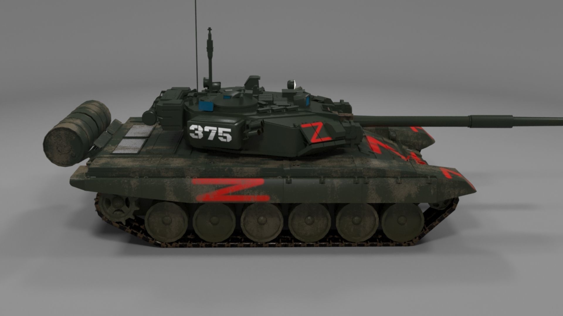 Weathered Wagner PMC T90A Tank Low-poly 3D model_22