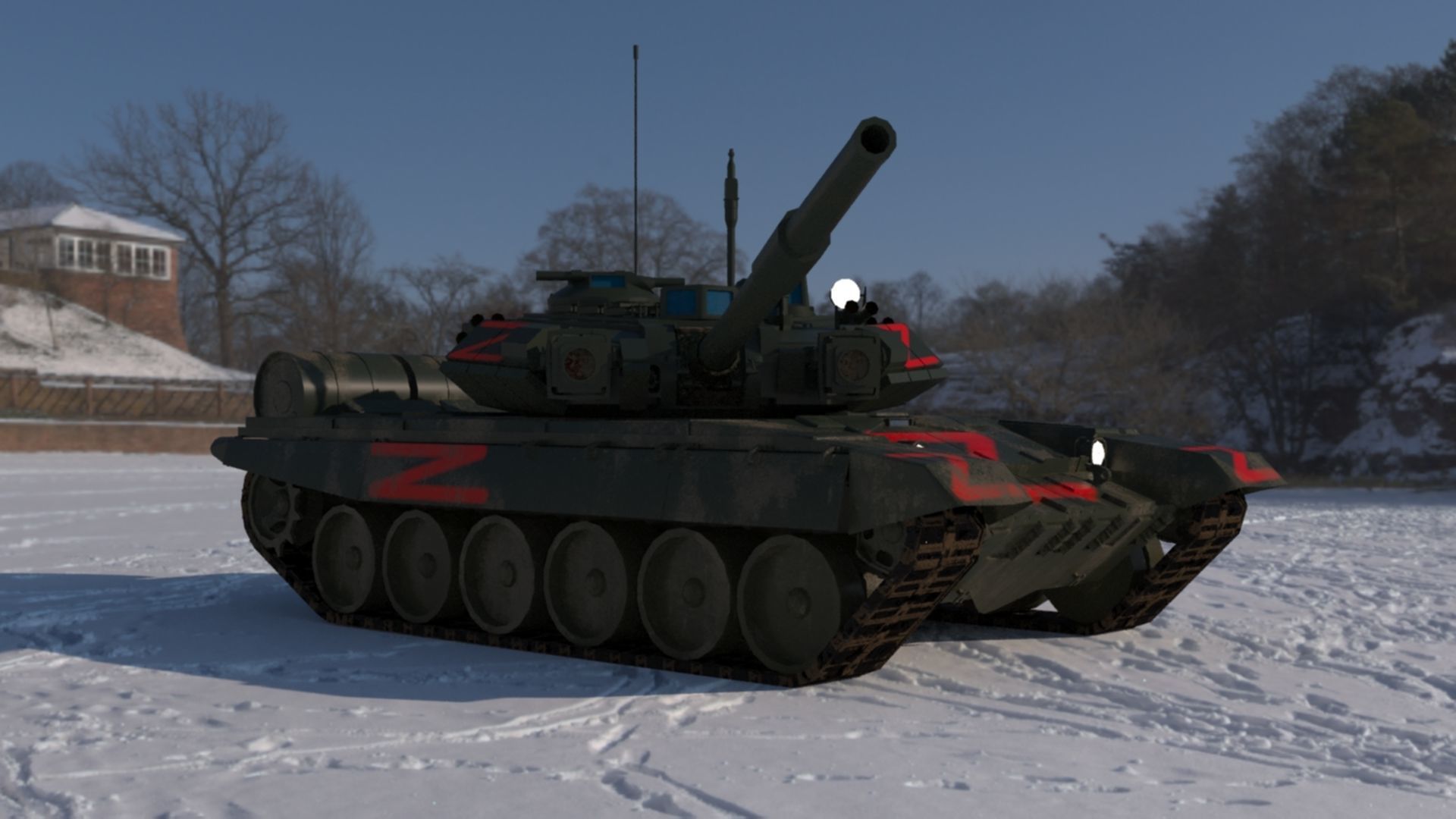 Weathered Wagner PMC T90A Tank Low-poly 3D model_4