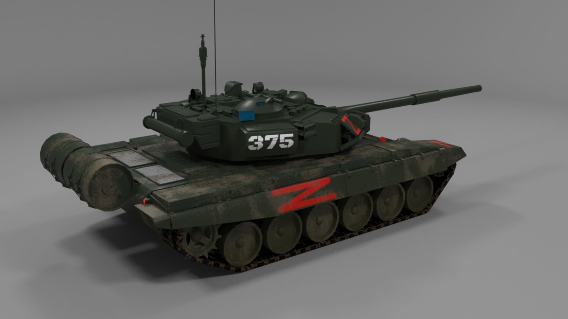 Weathered Wagner PMC T90A Tank Low-poly 3D model_16