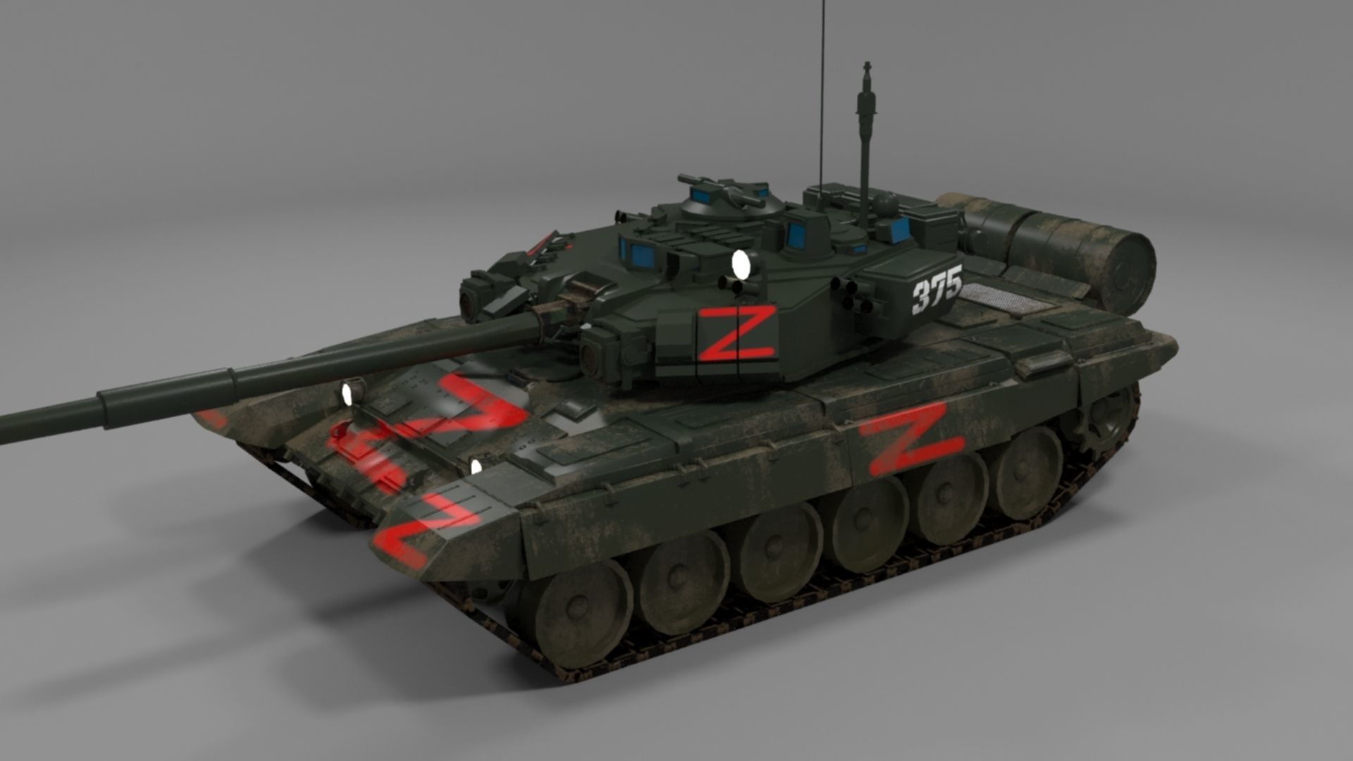 Weathered Wagner PMC T90A Tank Low-poly 3D model_28