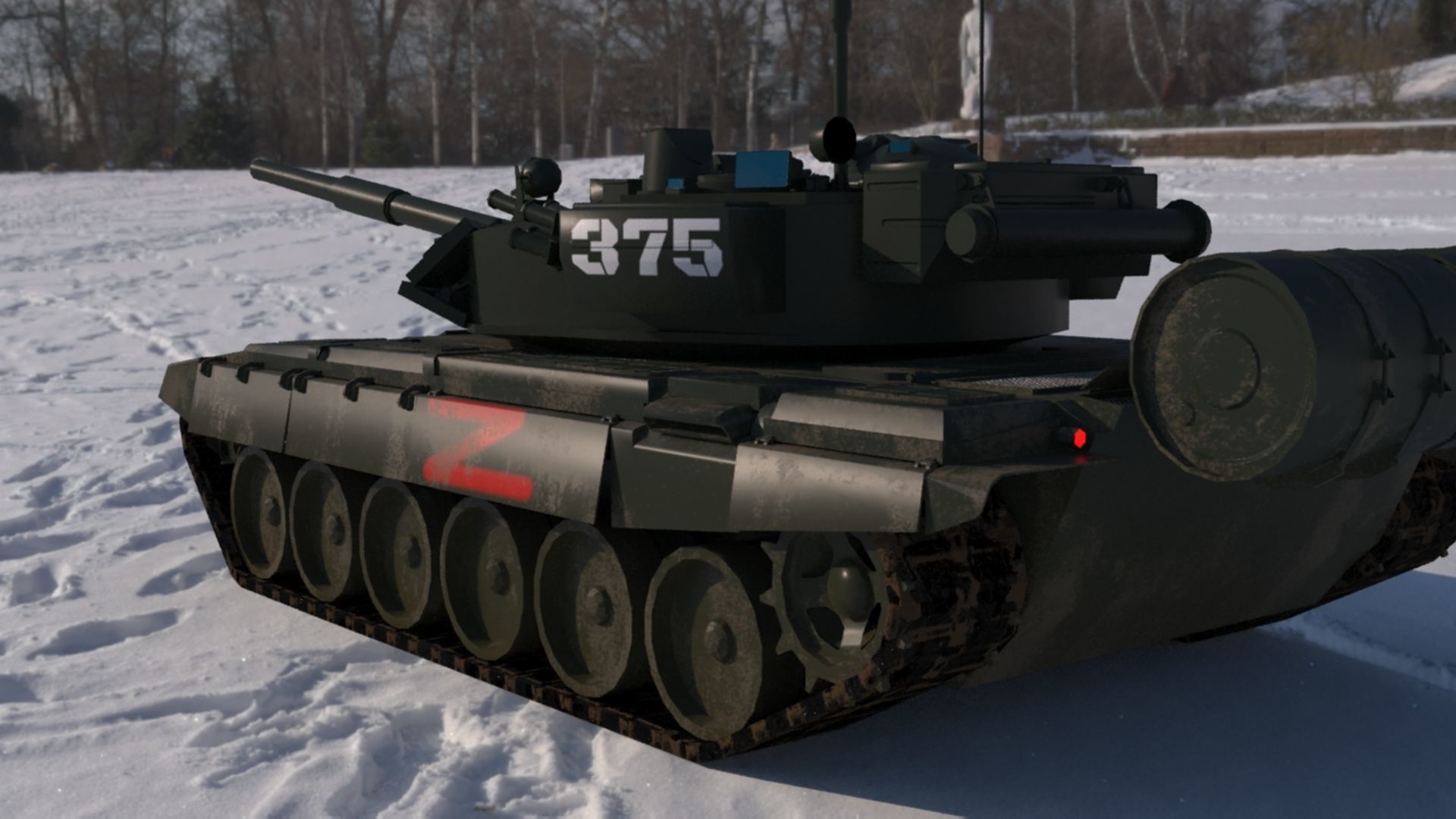 Weathered Wagner PMC T90A Tank Low-poly 3D model_6