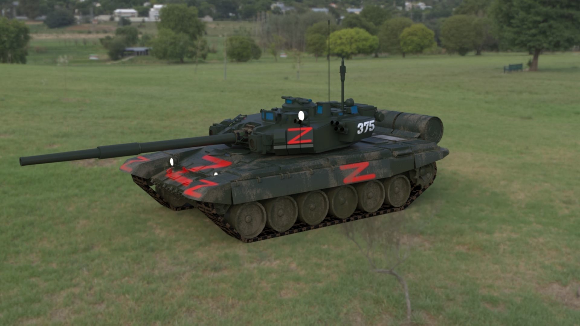 Weathered Wagner PMC T90A Tank Low-poly 3D model_5