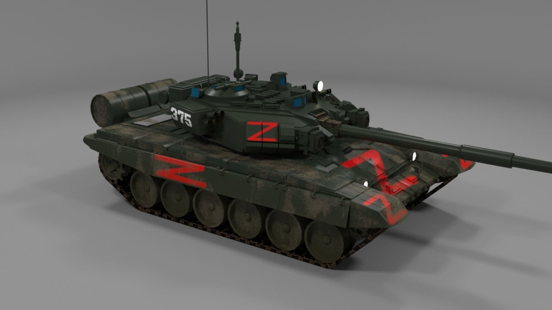 Weathered Wagner PMC T90A Tank Low-poly 3D model_21