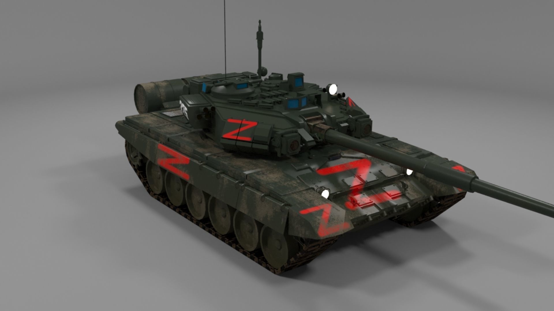 Weathered Wagner PMC T90A Tank Low-poly 3D model_27