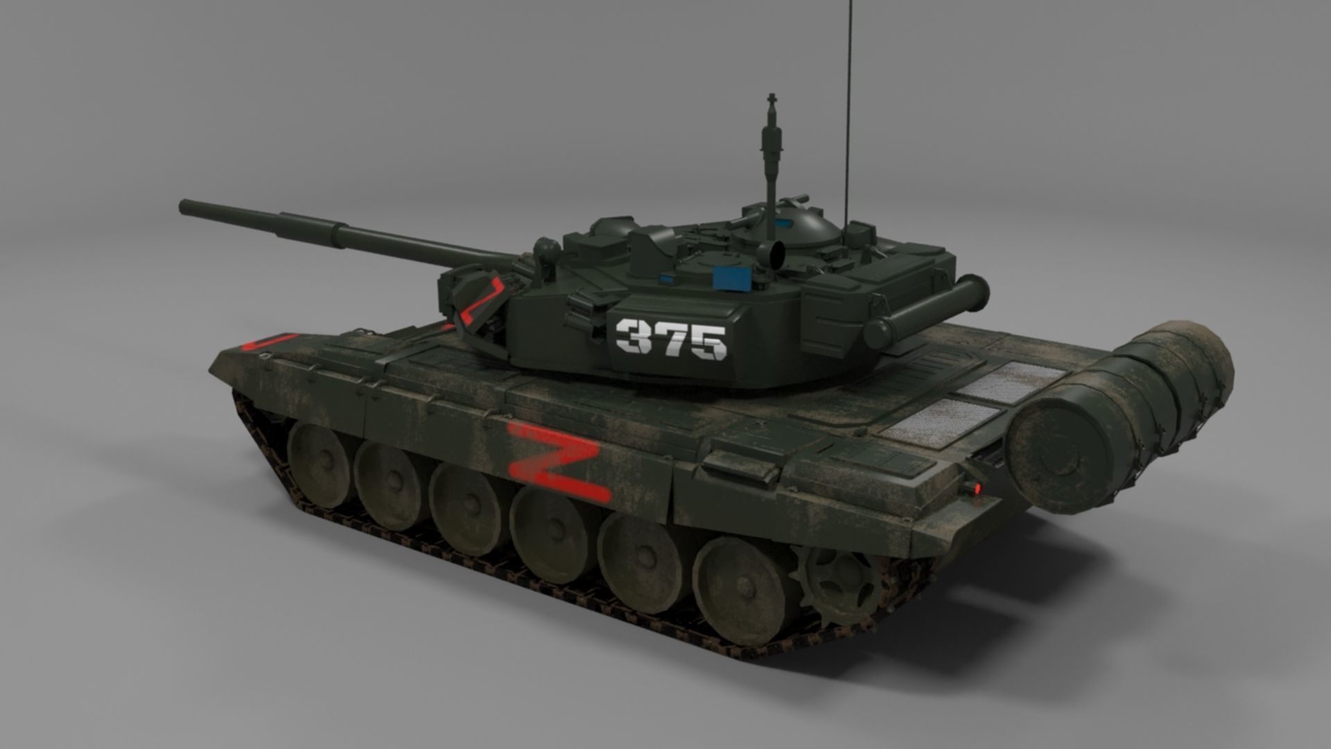 Weathered Wagner PMC T90A Tank Low-poly 3D model_11