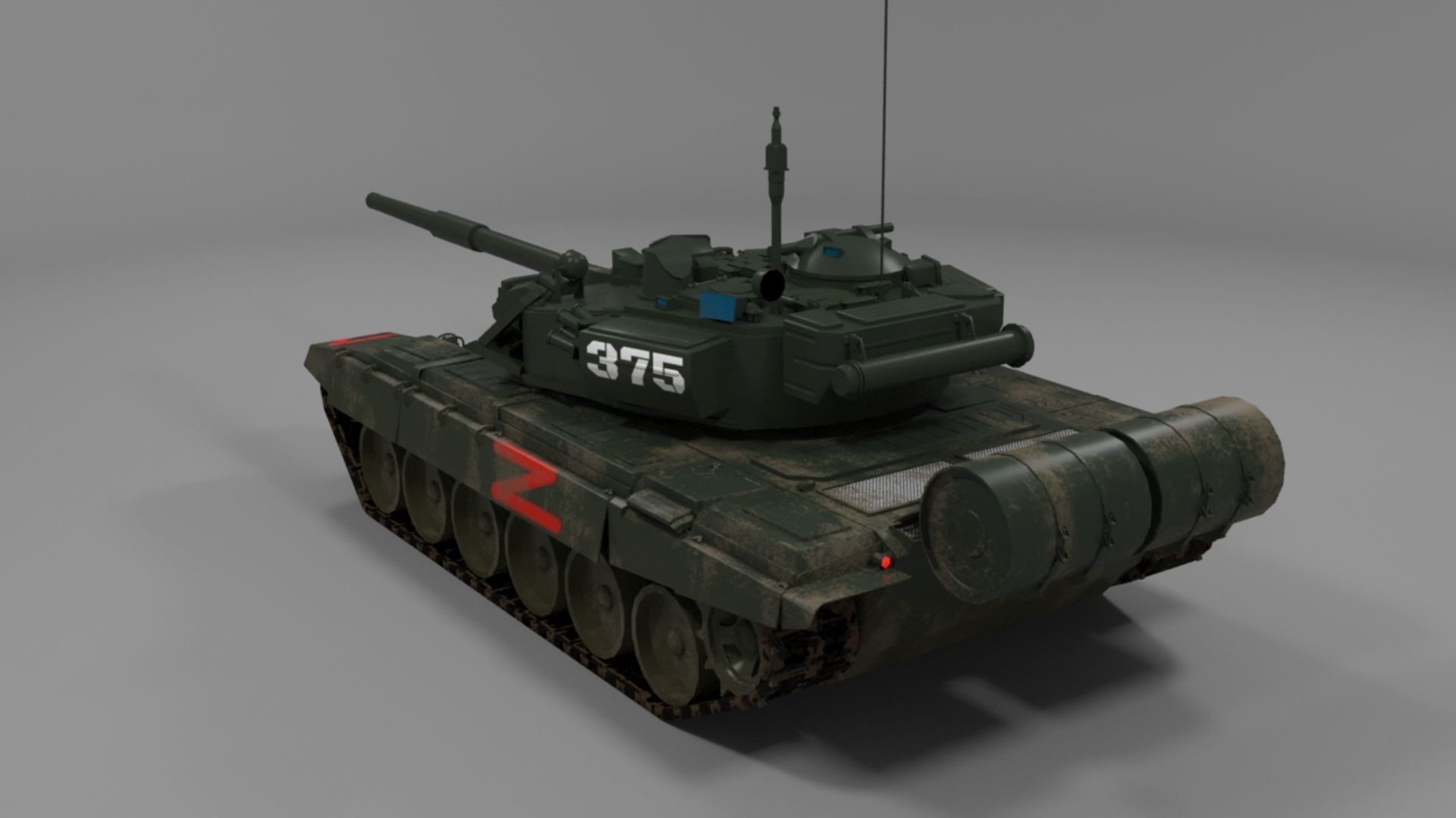 Weathered Wagner PMC T90A Tank Low-poly 3D model_12
