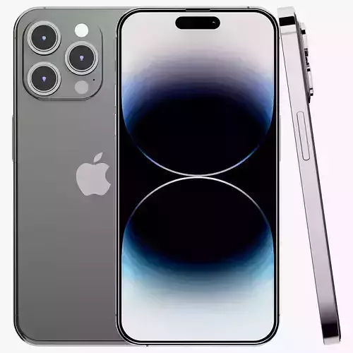 Apple iPhone 14 Pro Max Space Black Low-poly 3D model