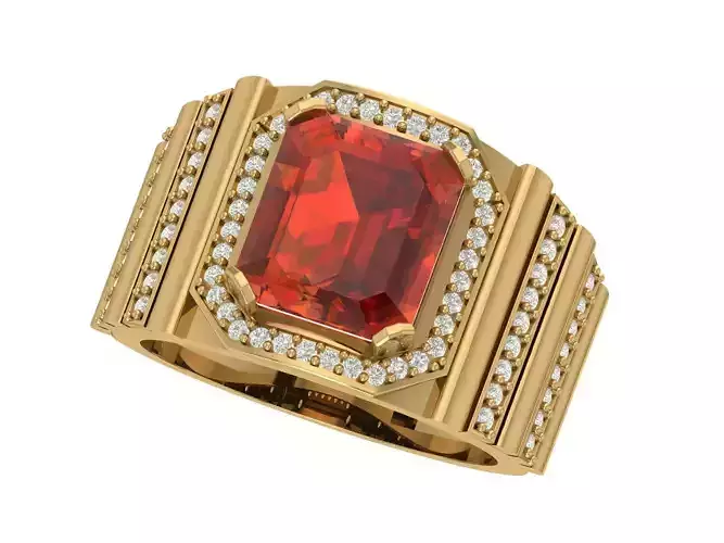 Stone Ring For Mens 3D print model