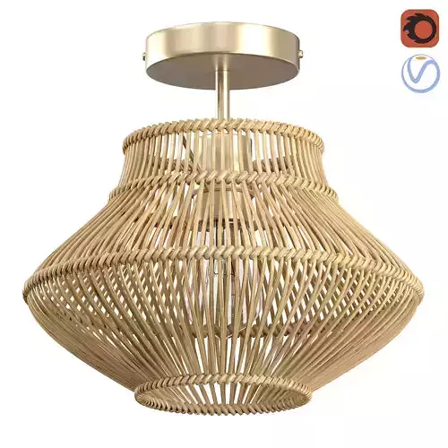 Neher Rattan Semi Flush Mount