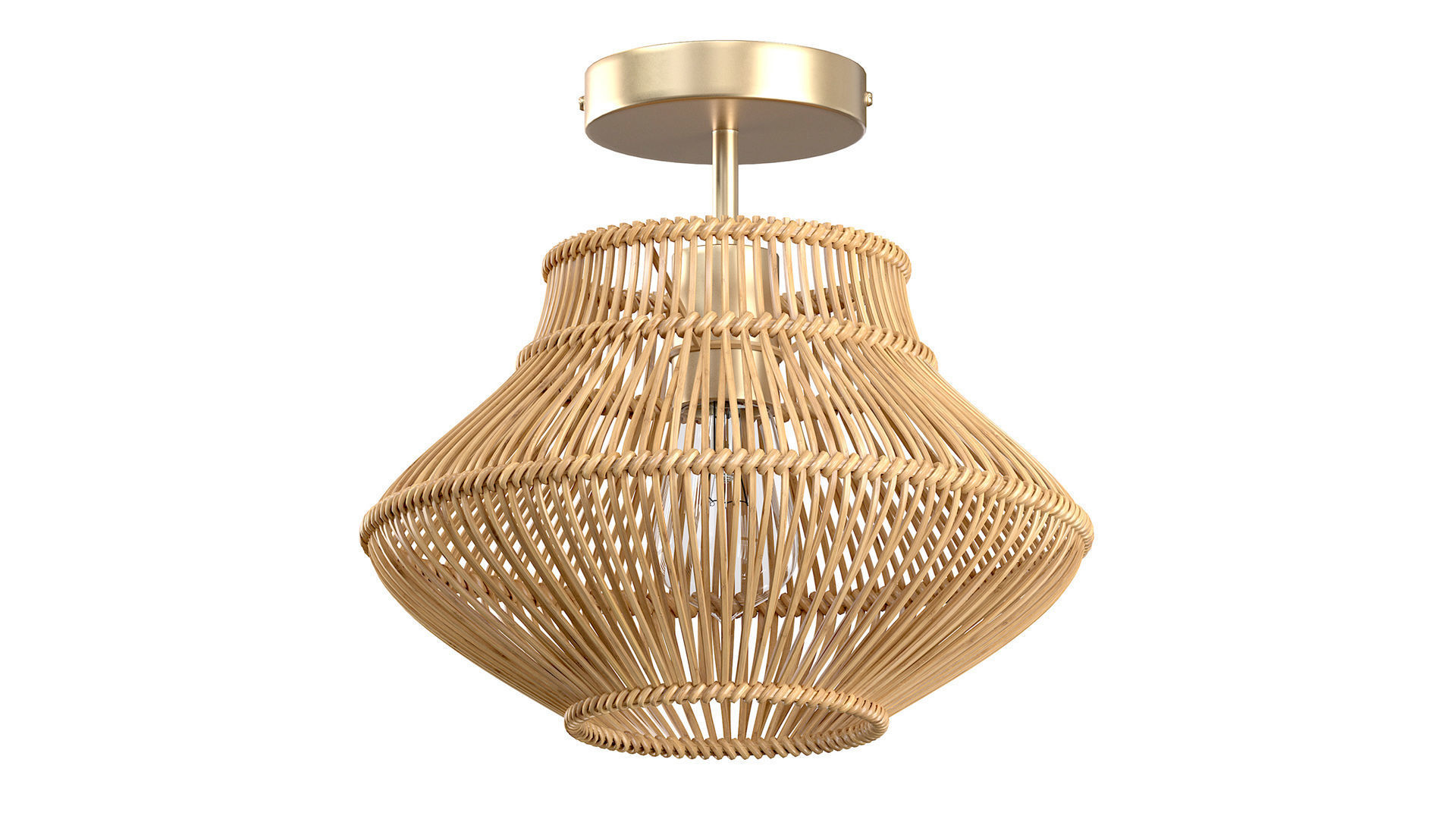 Neher Rattan Semi Flush Mount 3D model_1