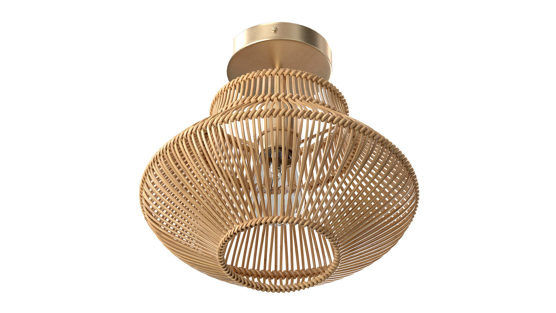 Neher Rattan Semi Flush Mount 3D model_4
