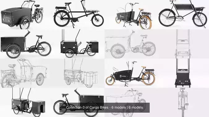 Collection-3 of Cargo Bikes - 6 models 