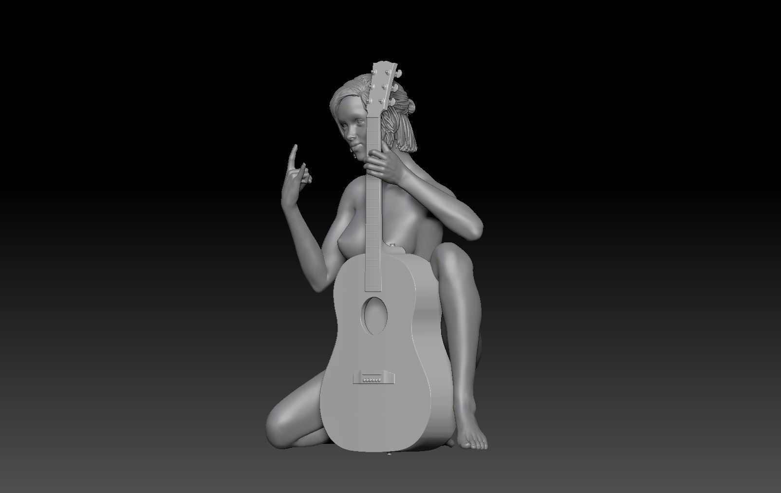my girlfriend plays the guitar 3D print model_1