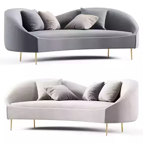 Velvet Curved Sofa Large 3 Seater Curved Back Sofahttps
