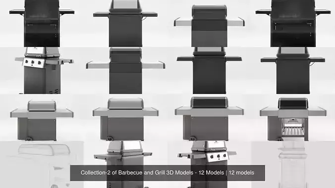 Collection-2 of Barbecue and Grill 3D Models - 12 Models 