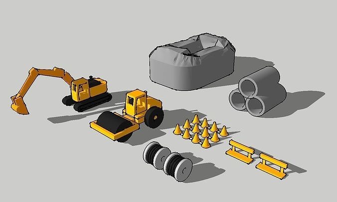 Road Work Site by Outland Models 3D Printable 3D print model