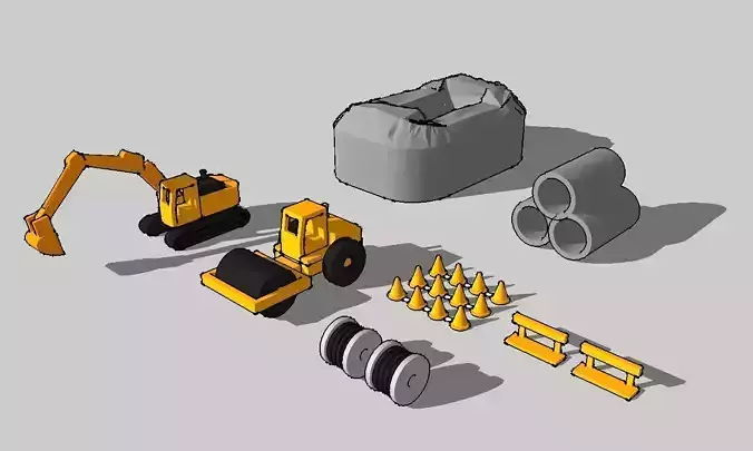 Road Work Site by Outland Models 3D Printable