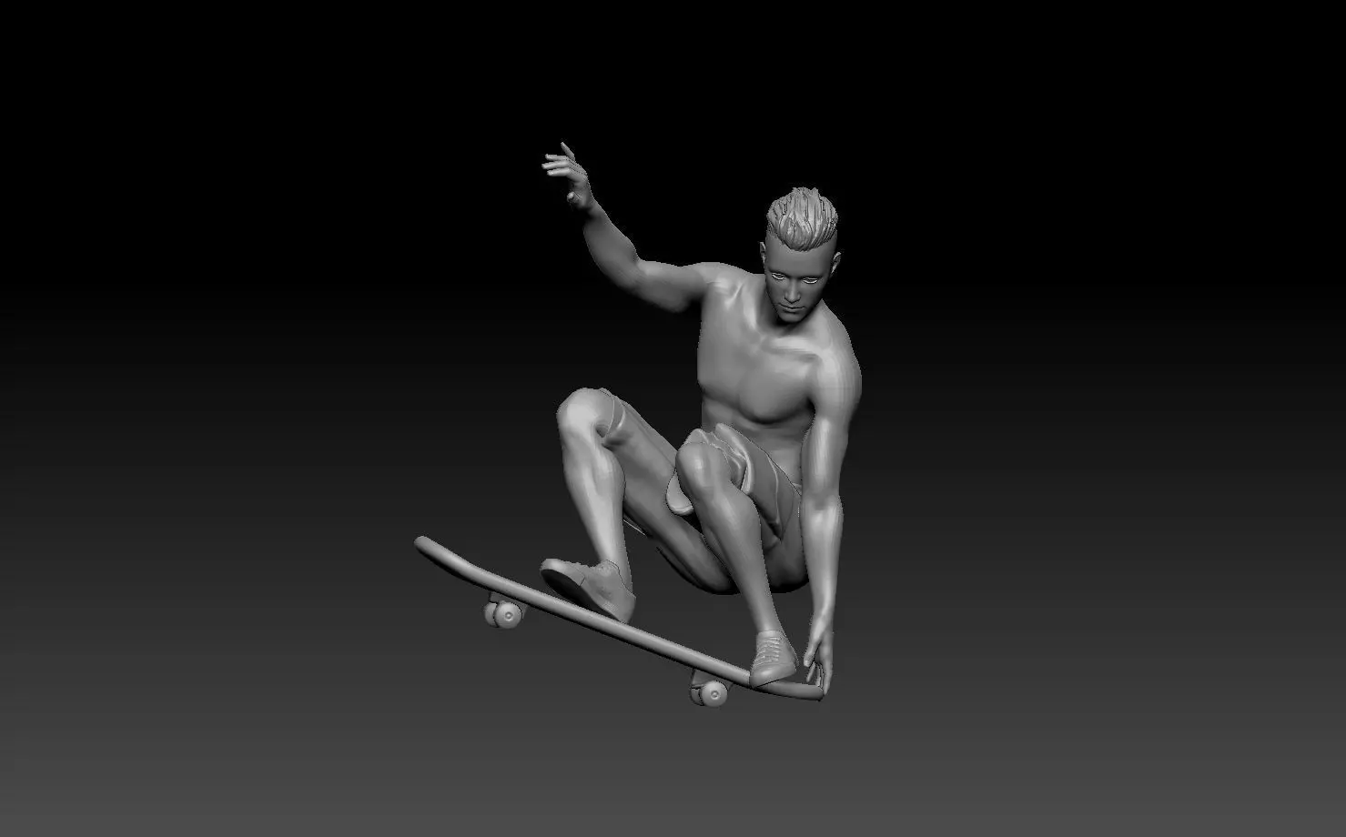 man skater 3D print model_0