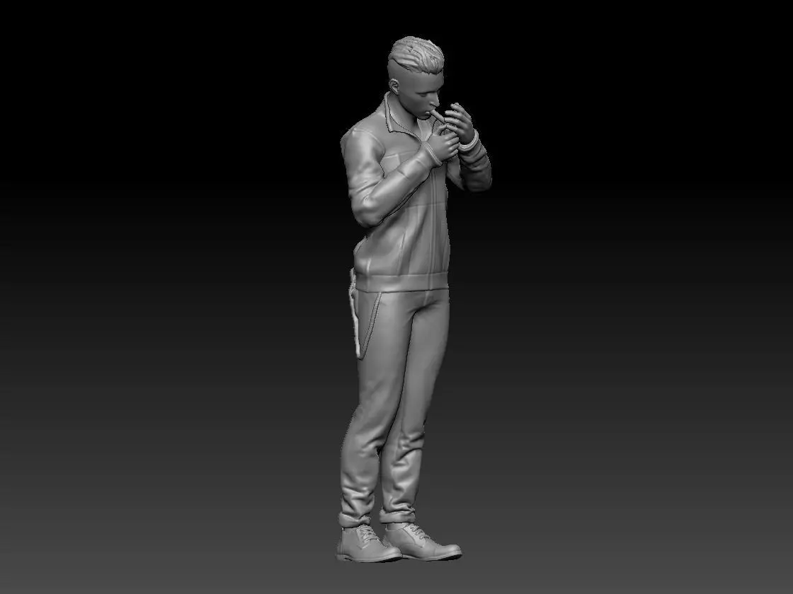 man smoking 2 3D print model_0