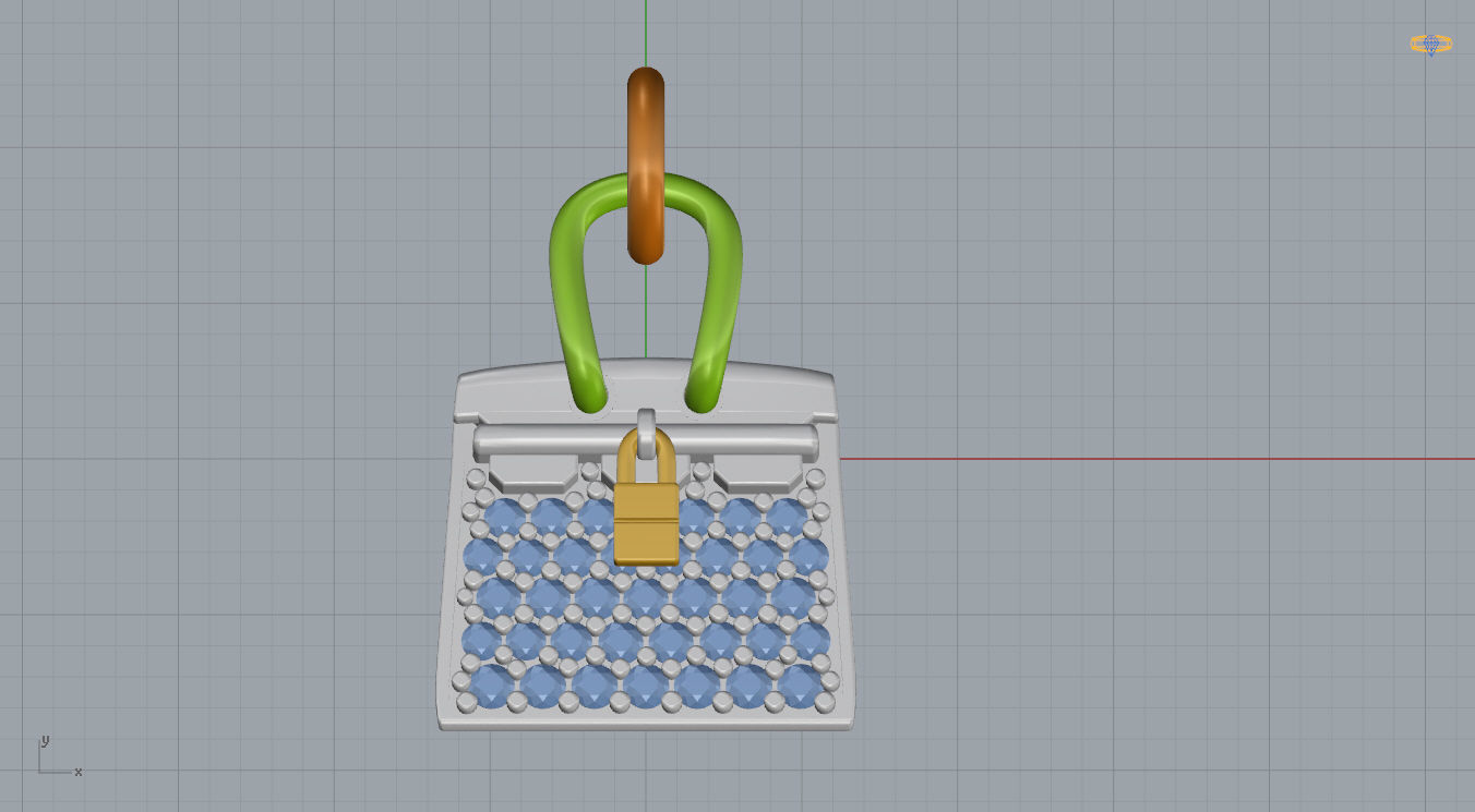Hermes Bag Pendant  3D print model_9