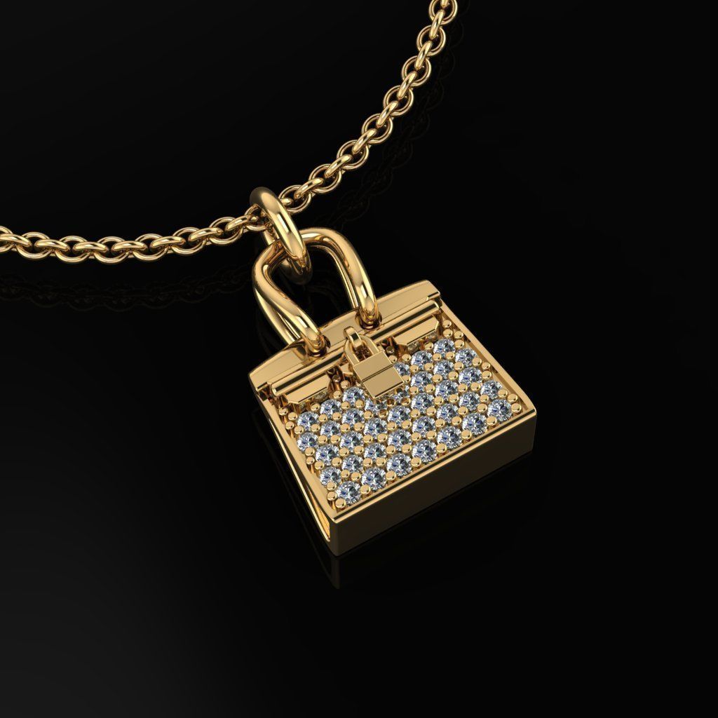 Hermes Bag Pendant  3D print model_1