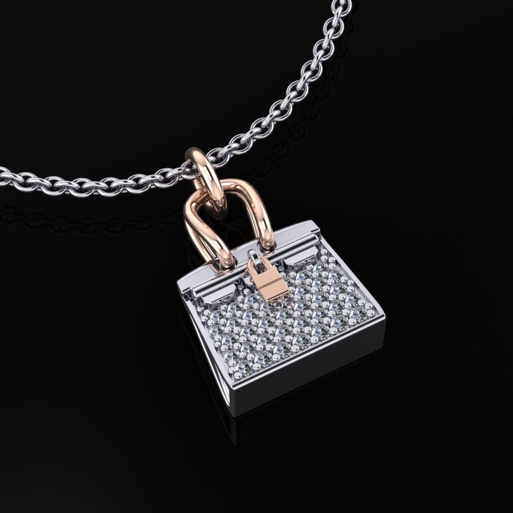 Hermes Bag Pendant  3D print model_3