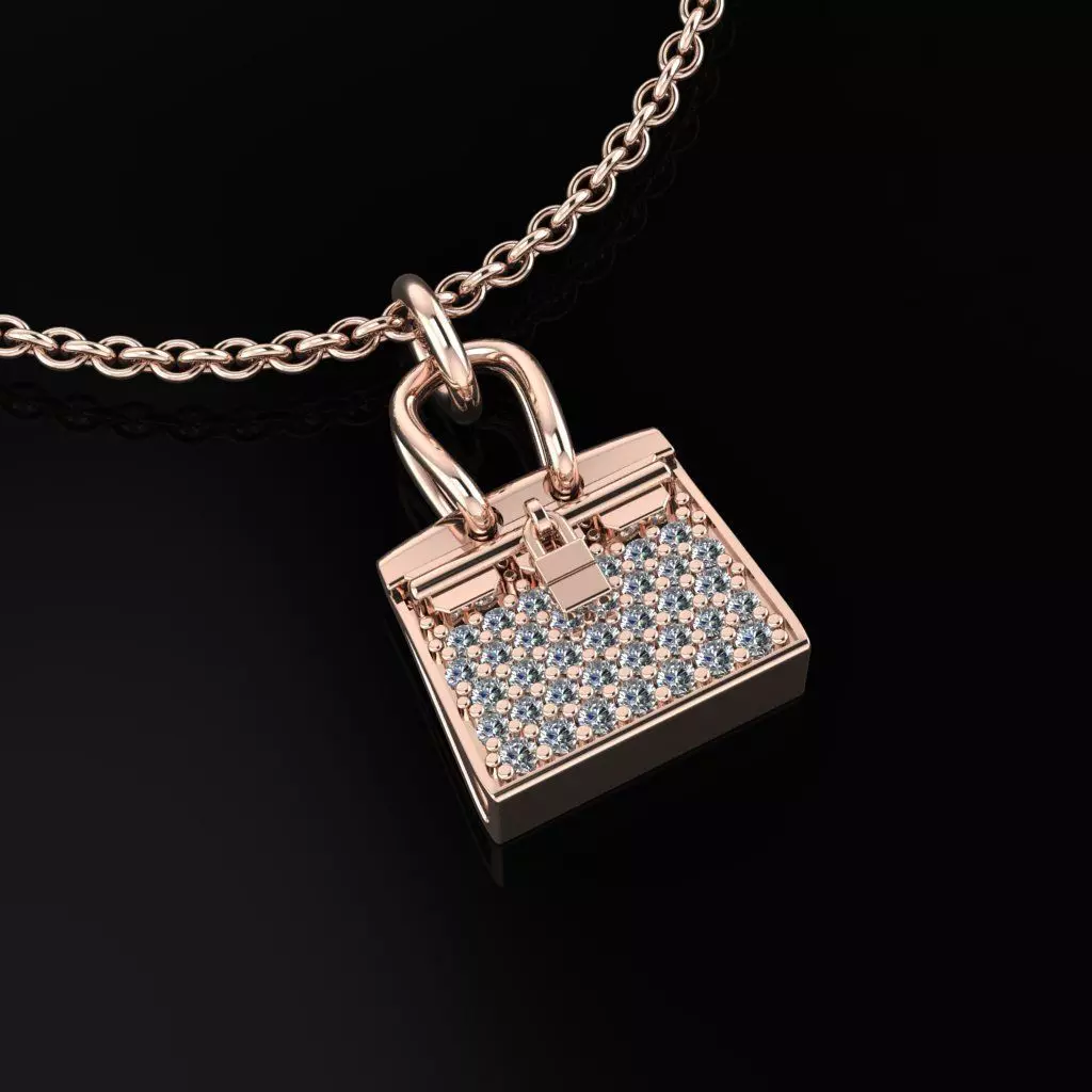 Hermes Bag Pendant  3D print model_0