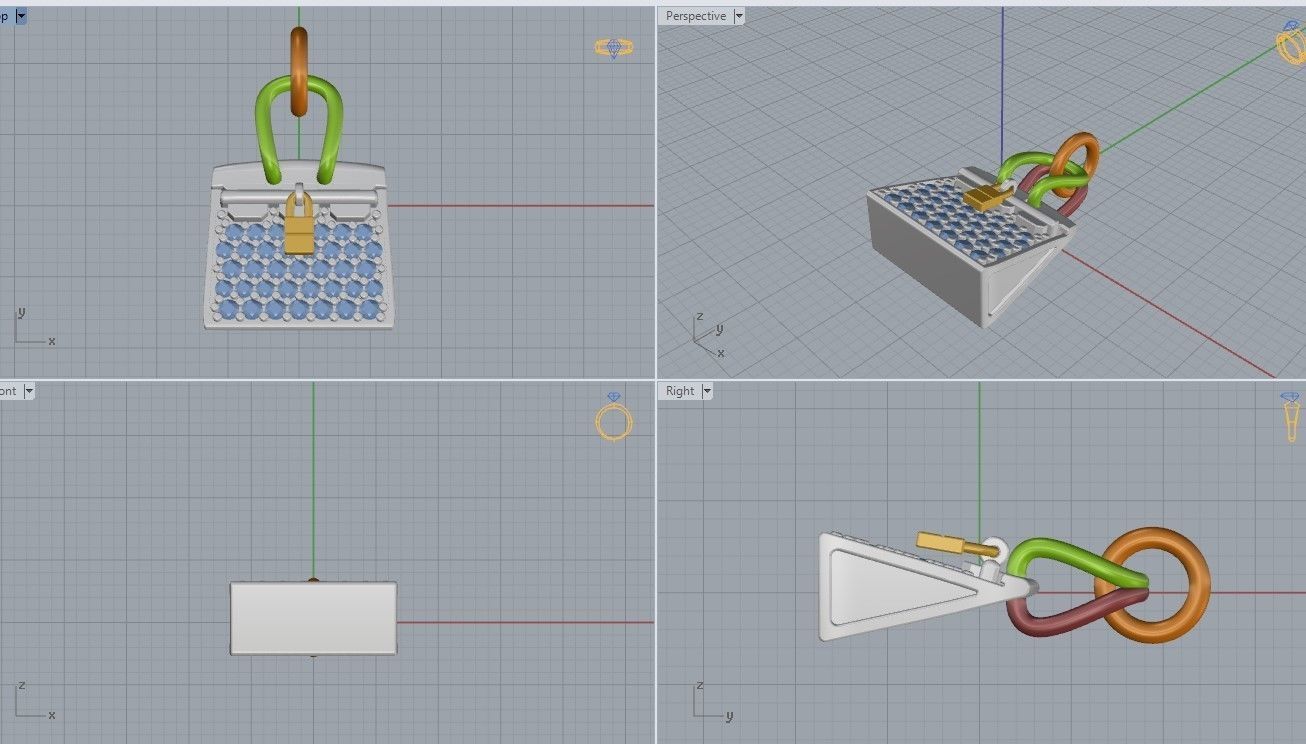 Hermes Bag Pendant  3D print model_8