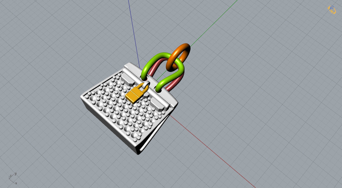 Hermes Bag Pendant  3D print model_6