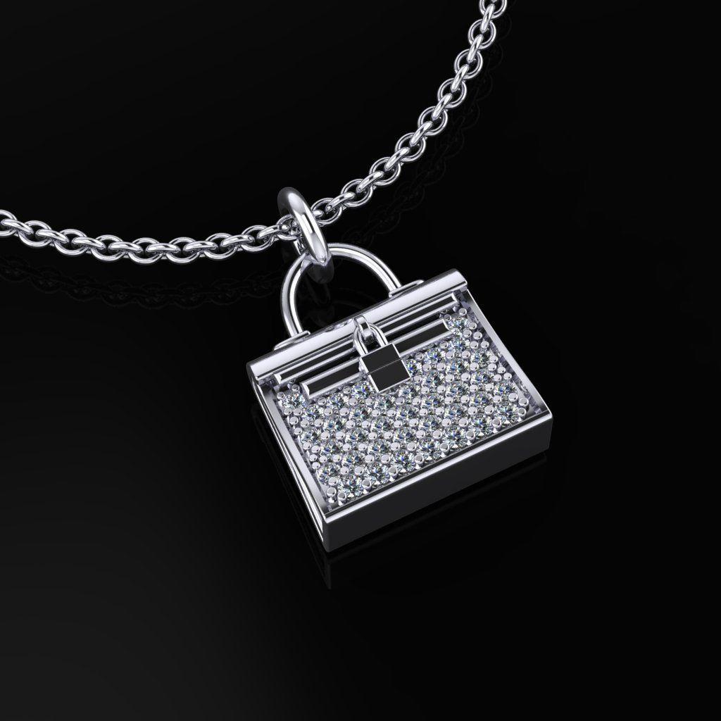 Hermes Bag Pendant  3D print model_2