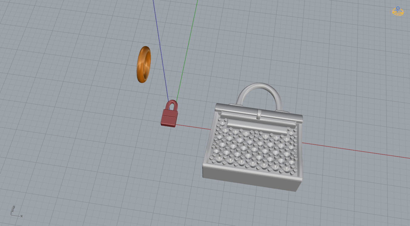 Hermes Bag Pendant  3D print model_6