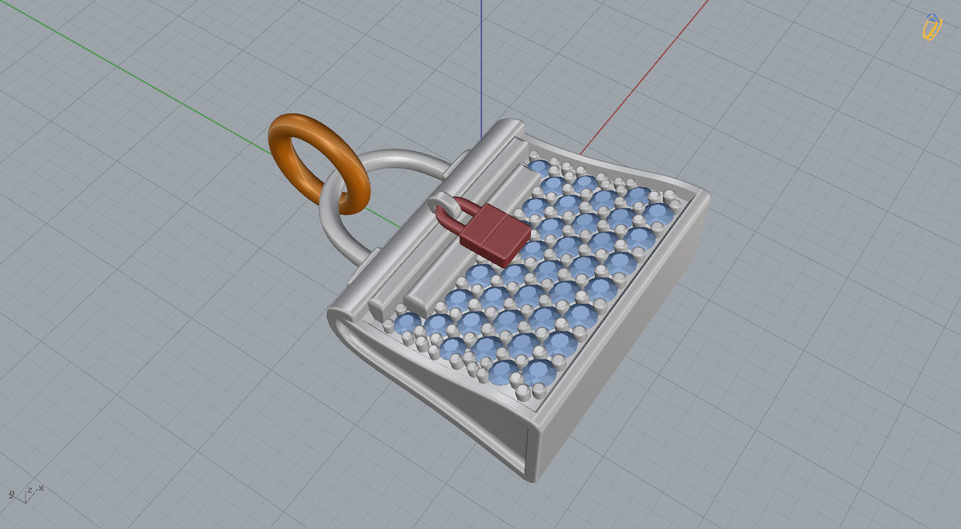 Hermes Bag Pendant  3D print model_12
