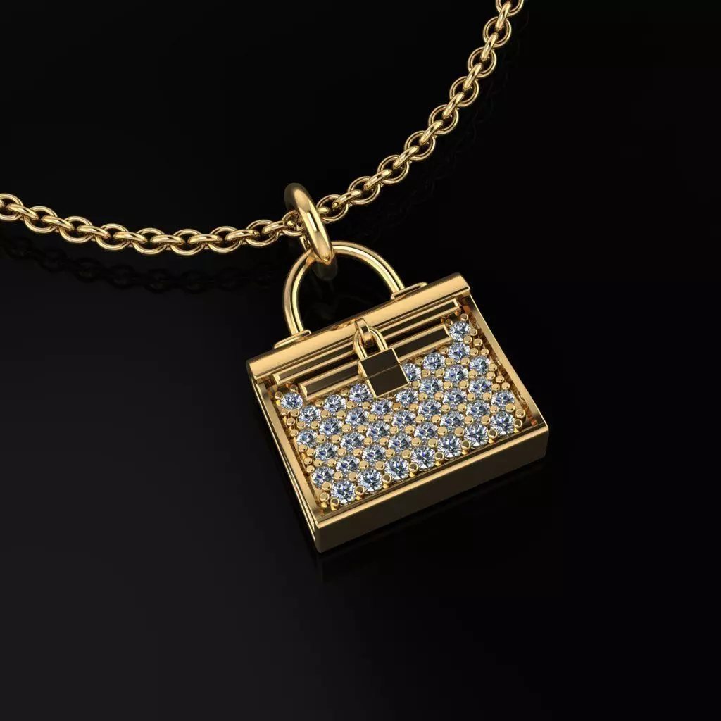 Hermes Bag Pendant  3D print model_0