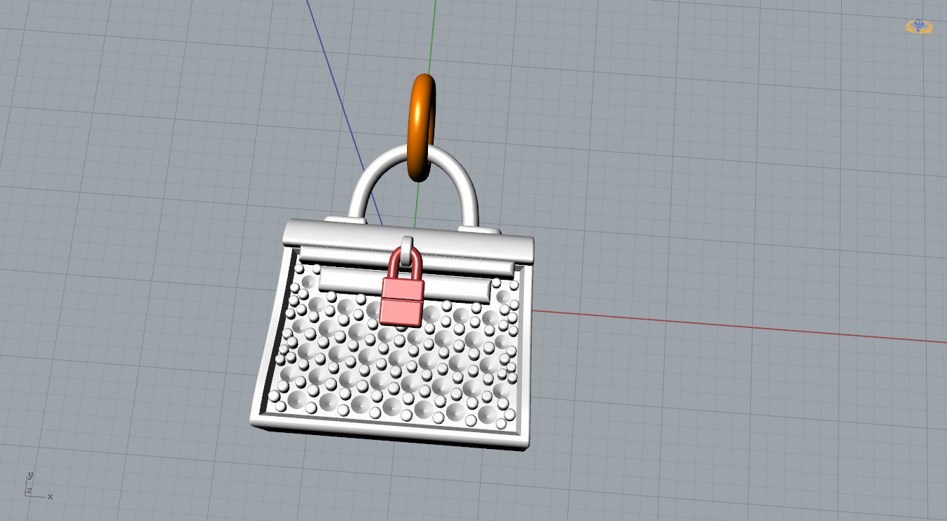 Hermes Bag Pendant  3D print model_5