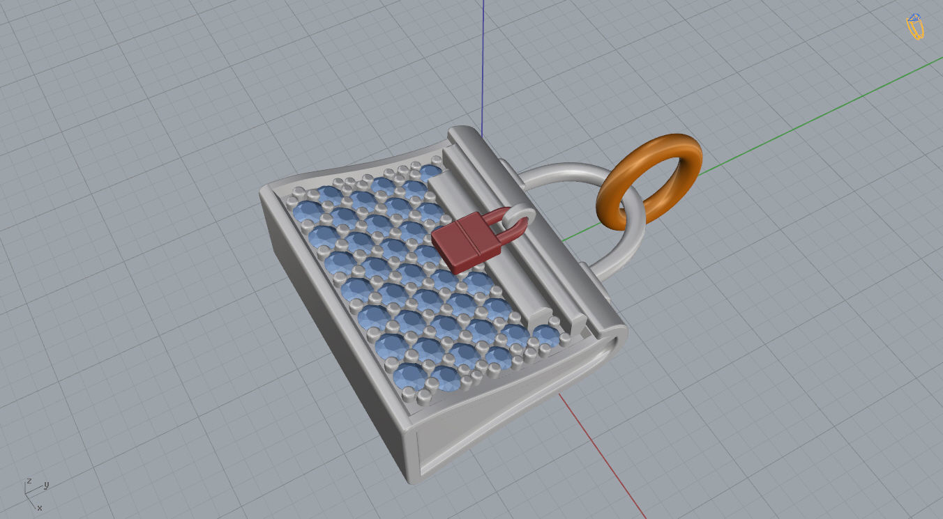 Hermes Bag Pendant  3D print model_9