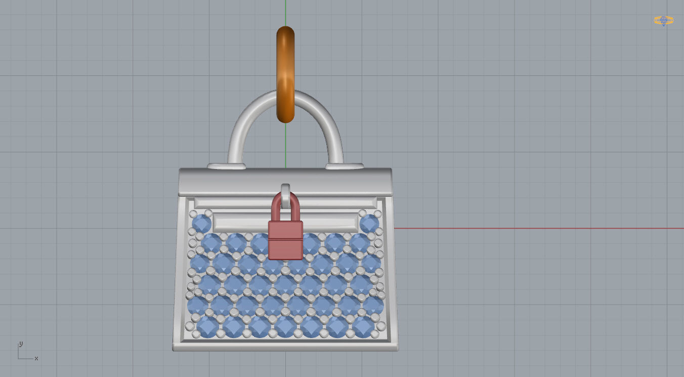 Hermes Bag Pendant  3D print model_8