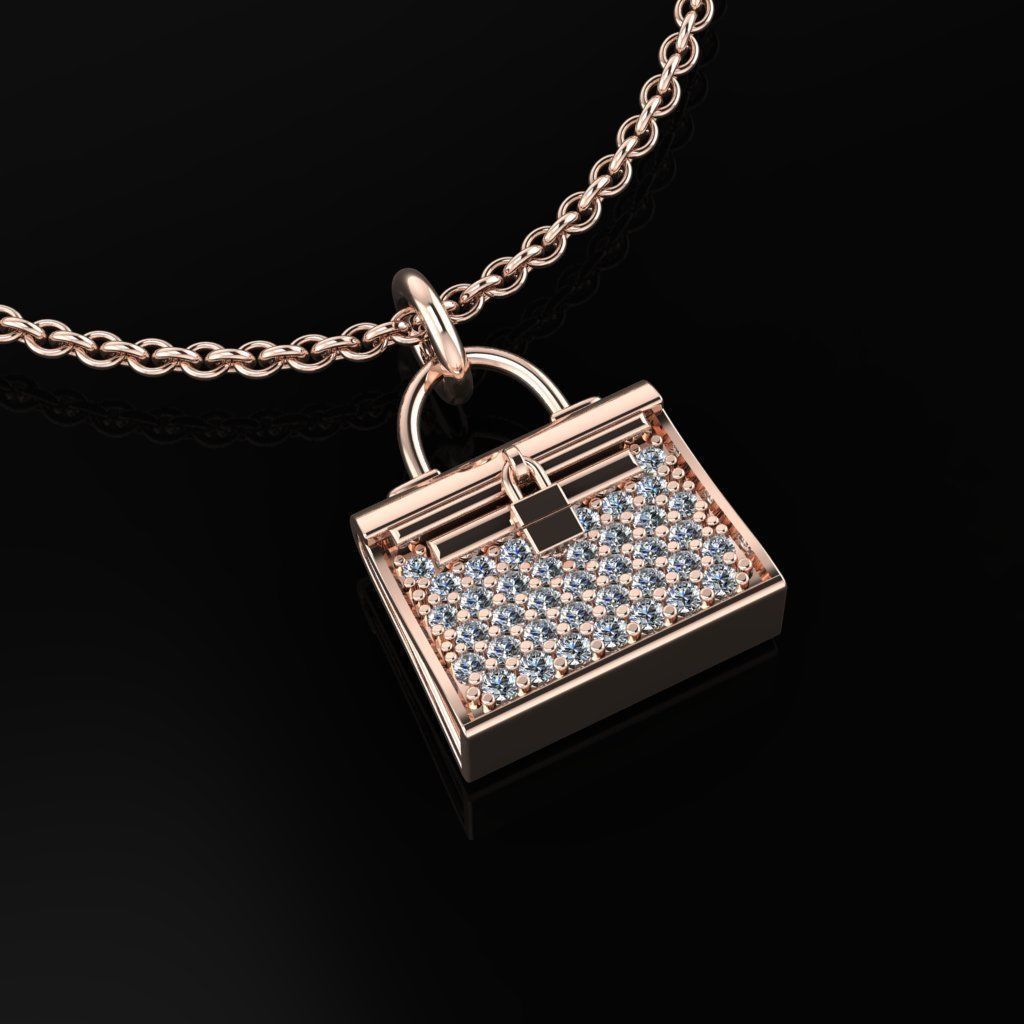 Hermes Bag Pendant  3D print model_1