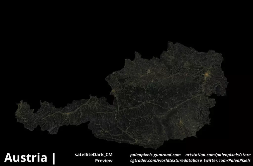 Austria Night High resolution Maps and masks Texture