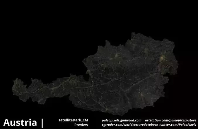 Austria  Night  High resolution Maps and masks Texture