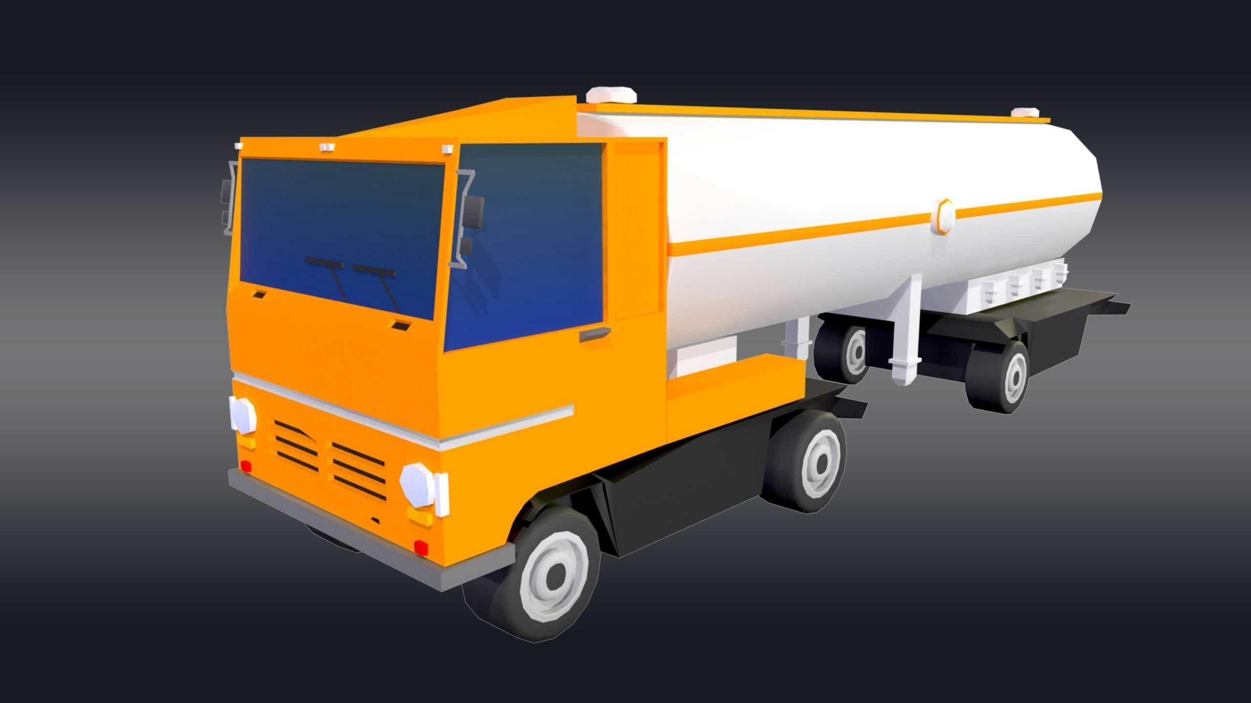 Cartoonish Tanker 3D model_5