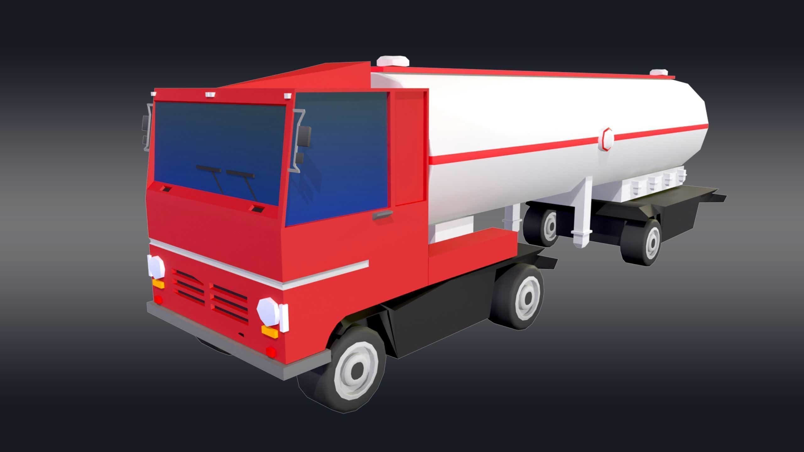 Cartoonish Tanker 3D model_7
